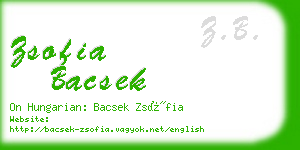 zsofia bacsek business card